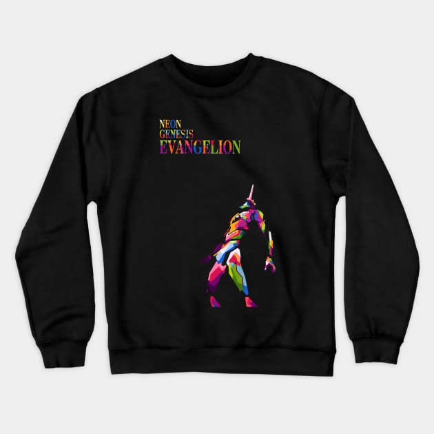 Eva's Symphony: Evangelion-Inspired Artistry Crewneck Sweatshirt by Michael.Alexander.art